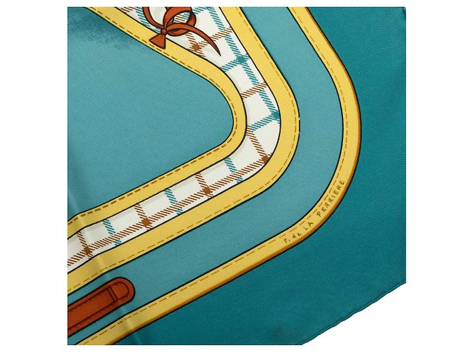 Lenço de seda Hermès Blue Camails 90 Azul - vista 5