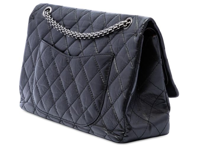 Chanel Reissue 2.55 Double Flap 227 in pelle di vitello matelassé nera Nero - vista 2
