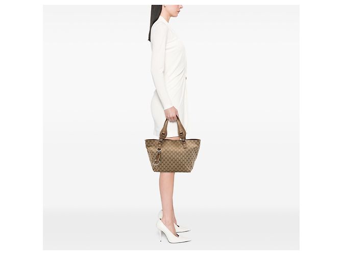 Borsa Tote Gucci Beige GG Canvas Icon Bit - vista 6
