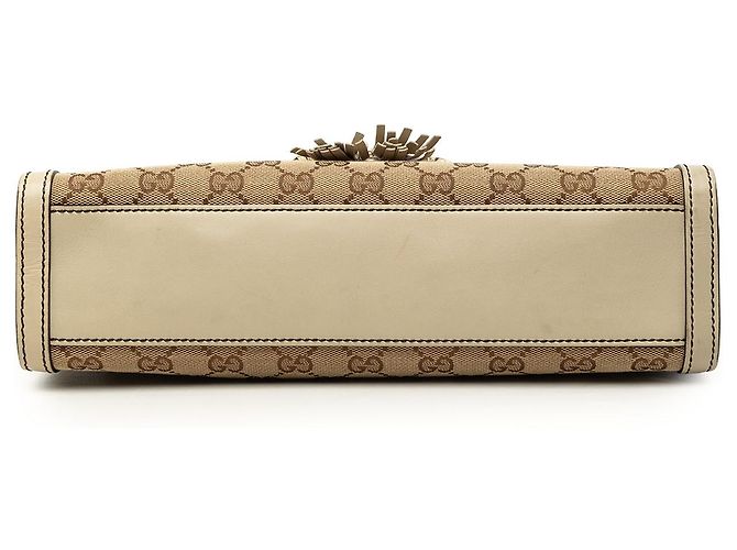 Borsa a tracolla Gucci Emily Medium in tela GG beige - vista 3