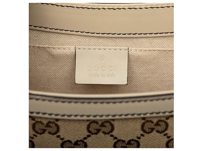 Borsa a tracolla Gucci Emily Medium in tela GG beige - vista 6