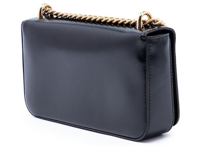 Prada Bolsa crossbody em couro de bezerro macio preto com corrente - vista 2