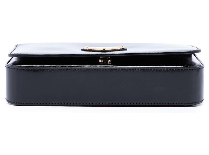 Prada Bolsa crossbody em couro de bezerro macio preto com corrente - vista 3