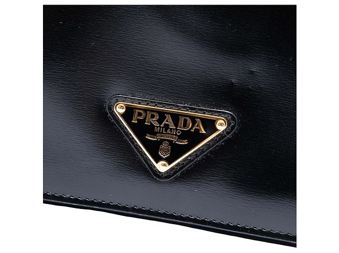 Prada Bolsa crossbody em couro de bezerro macio preto com corrente - vista 5