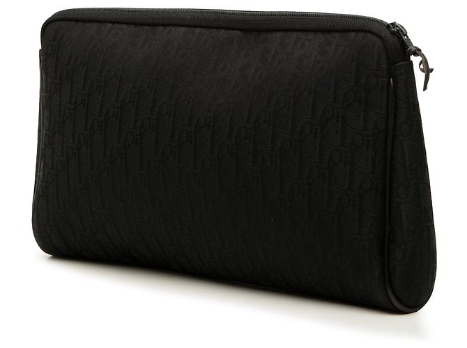 Autre Marque Clutch Dior in tela Trotter nera Nero - vista 2