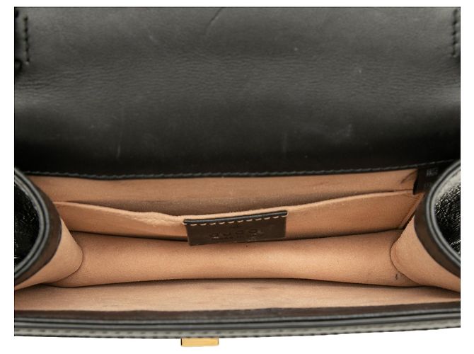 Borsa Gucci Black Mini GG Velvet Web Sylvie Top Handle Bag Nero - vista 4