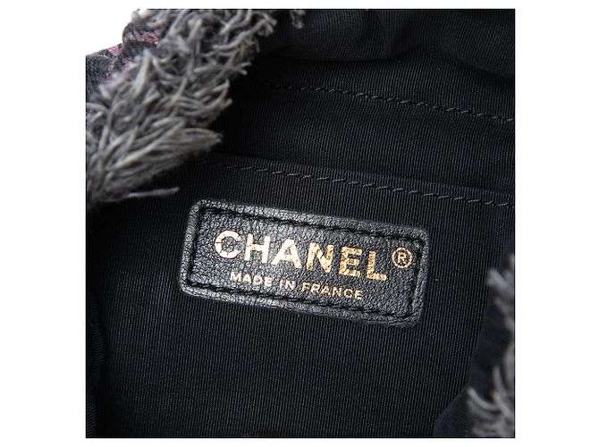 Borsa a secchiello Chanel Gray Small Denim Mood con catena Marrone Grigio antracite - vista 5