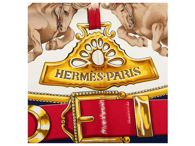 Lenço de seda Hermès Blue Chevaux de Trait 90 Azul Azul marinho - vista 2