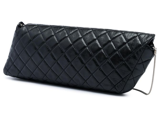 Clutch Chanel Reissue 2.55 in vitello lucido nero con catena - vista 2