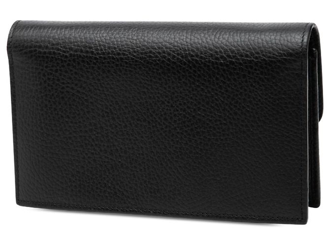 Cartera con cadena Gucci de piel de becerro Dollar negra con G entrelazadas Negro - vista 2