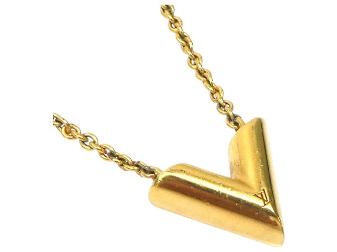 Louis Vuitton Gold Plated Essential V Halskette Gold Golden - Ansicht 4