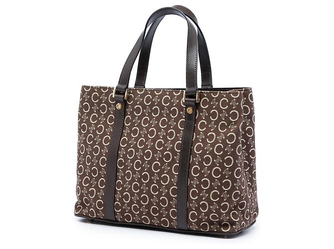 Céline Bolso Tote Celine Brown C Macadam Canvas Castaño Marrón oscuro - vista 2