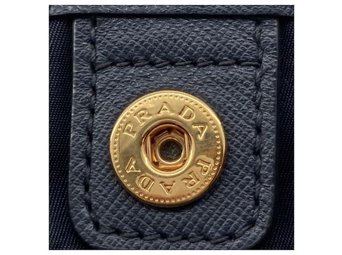 Tote Prada em Tessuto com acabamento em Saffiano azul Azul marinho - vista 10