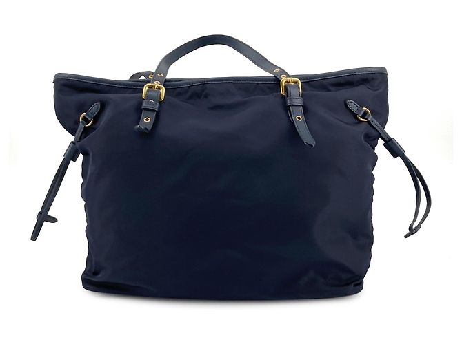 Tote Prada em Tessuto com acabamento em Saffiano azul Azul marinho - vista 2