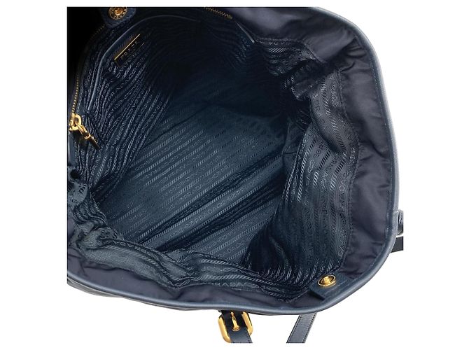 Tote Prada em Tessuto com acabamento em Saffiano azul Azul marinho - vista 4