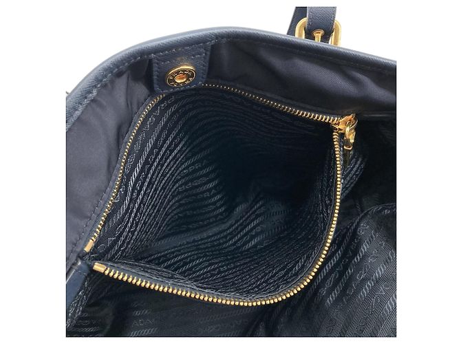 Tote Prada em Tessuto com acabamento em Saffiano azul Azul marinho - vista 5