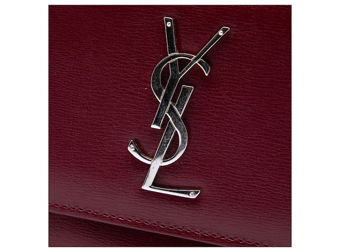 Autre Marque Saint Laurent Red Medium Calfskin Monogram Sunset Crossbody Rosso Bordò - vista 5