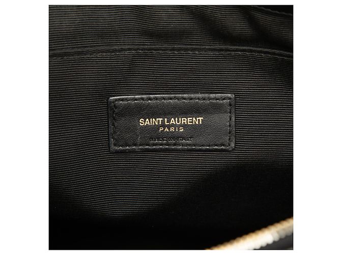 Autre Marque Custodia per tablet Saint Laurent in pelle di vitello nera con chevron e monogramma Nero - vista 5