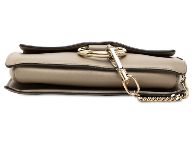 Chloé Faye Piccola Borsa a Tracolla in Camoscio e Vitello Marrone Taupe - vista 3