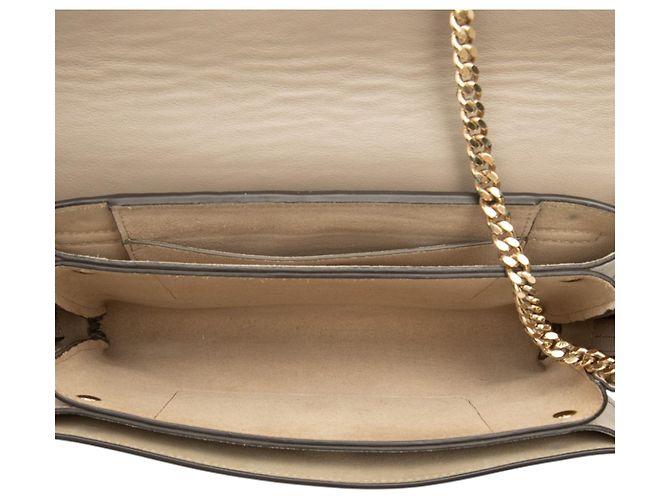 Chloé Faye Piccola Borsa a Tracolla in Camoscio e Vitello Marrone Taupe - vista 4