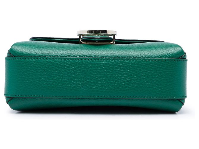Gucci Green Small Dollar Calfskin Interlocking G Crossbody Verde - vista 3