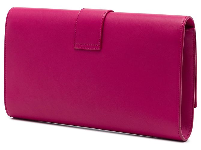 Autre Marque Clutch Saint Laurent Chyc Ligne in pelle rosa - vista 2