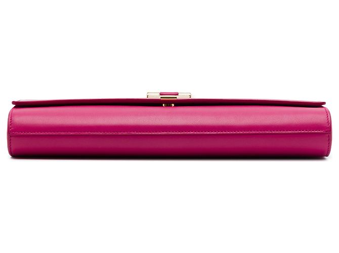 Autre Marque Clutch Saint Laurent Chyc Ligne in pelle rosa - vista 3