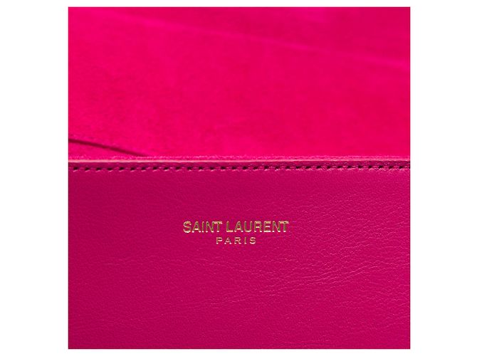 Autre Marque Clutch Saint Laurent Chyc Ligne in pelle rosa - vista 5