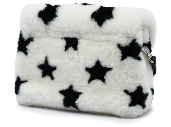 Autre Marque Borsa a tracolla Loulou in shearling bianco con stampa a stelle Saint Laurent - vista 2
