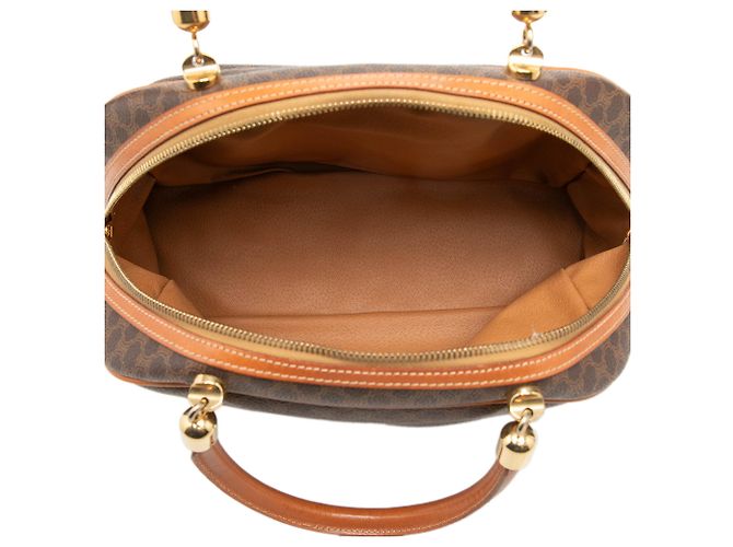 Céline Celine Brown Macadam Coated Canvas Handtasche Braun - Ansicht 4
