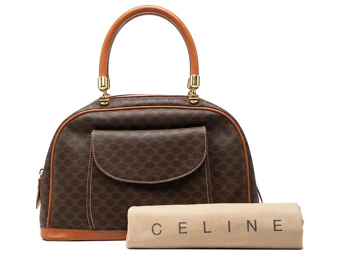 Céline Celine Brown Macadam Coated Canvas Handtasche Braun - Ansicht 7