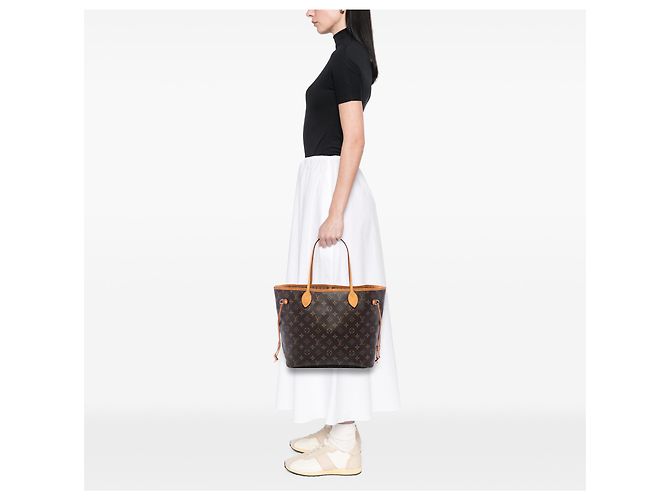 Louis Vuitton Brown Monogram Neverfull MM Castaño - vista 6