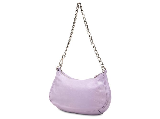Balenciaga Mini Le Cagole Motocross in nappa viola Porpora - vista 2