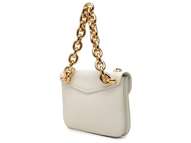 Bottega Veneta Borsa a catena a busta Mount in pelle bianca Small Bianco - vista 2