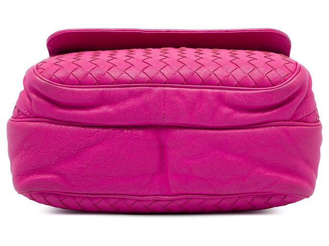 Borsa a tracolla Bottega Veneta in Nappa Intrecciato rosa con tasca frontale - vista 3