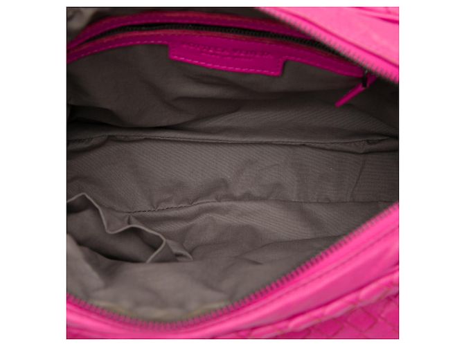 Borsa a tracolla Bottega Veneta in Nappa Intrecciato rosa con tasca frontale - vista 4