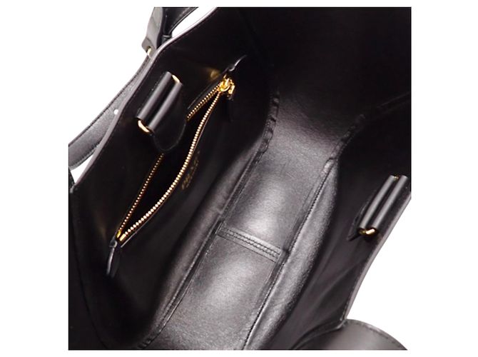 Prada Black Medium Leather Tote - view 4