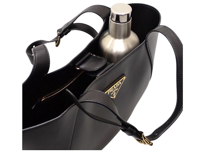 Prada Black Medium Leather Tote - view 5