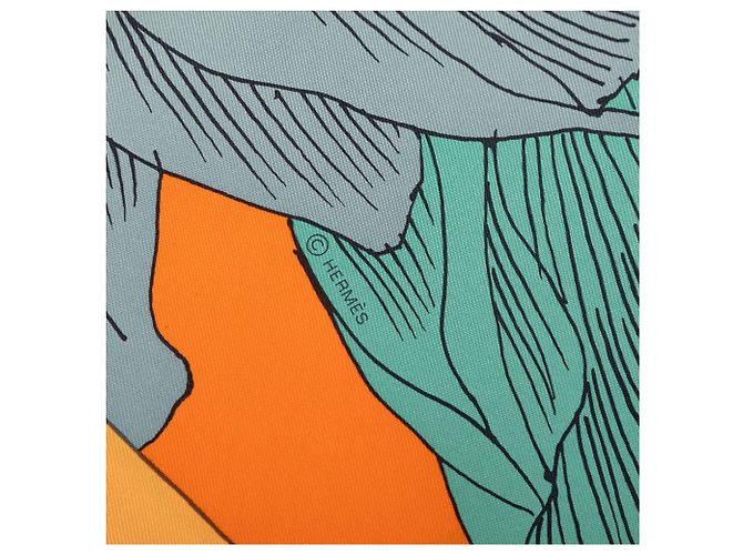 Pañuelo de seda Hermès Orange Etude Pour Un Iris Arc En Ciel 90 Naranja - vista 4