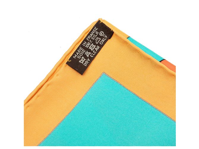 Pañuelo de seda Hermès Orange Etude Pour Un Iris Arc En Ciel 90 Naranja - vista 6