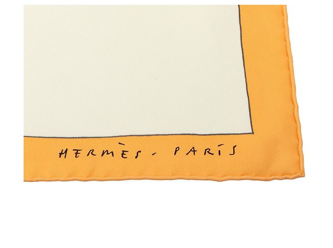 Pañuelo de seda Hermès Orange Etude Pour Un Iris Arc En Ciel 90 Naranja - vista 7