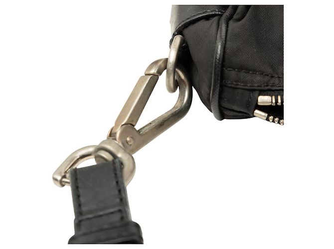 Borsa a tracolla Prada in Tessuto con rifiniture in Saffiano nero - vista 6