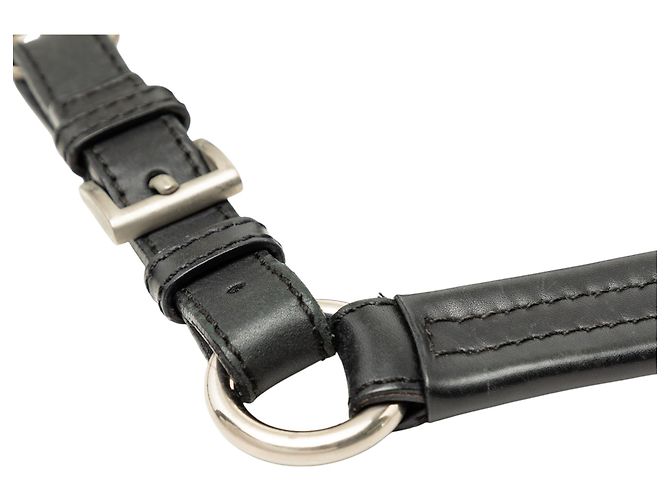 Borsa a tracolla Prada in Tessuto con rifiniture in Saffiano nero - vista 7