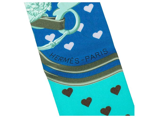 Hermès Blue Brides de Gala Love Silk Twilly Schal Blau - Ansicht 2