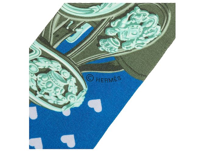 Hermès Blue Brides de Gala Love Silk Twilly Schal Blau - Ansicht 3