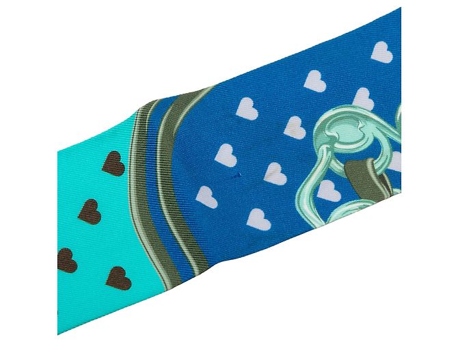 Hermès Blue Brides de Gala Love Silk Twilly Schal Blau - Ansicht 5
