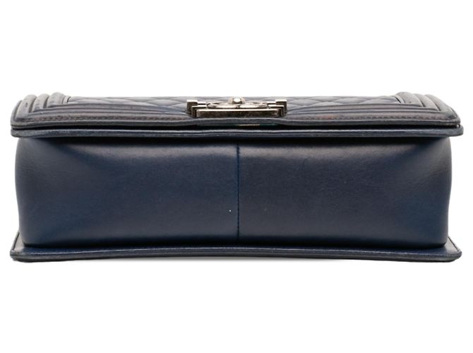 Chanel Blue Old Medium Quilted Lambskin Boy Flap Blu navy - vista 3
