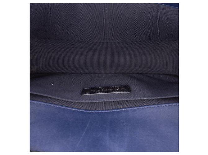 Chanel Blue Old Medium Quilted Lambskin Boy Flap Blu navy - vista 4