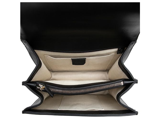 Bolsa Satchel Gucci Dionysus Web em couro de bezerro preto, tamanho Medium, com bambu - vista 4