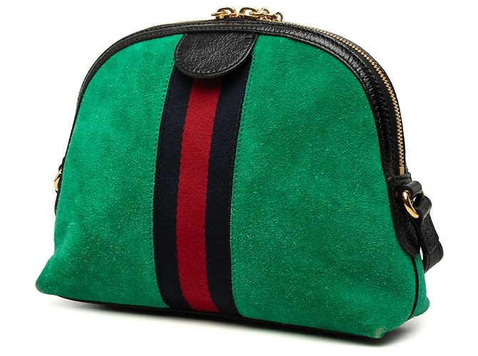 Gucci Green Small Suede Web Ophidia Dome Crossbody Verde - vista 2